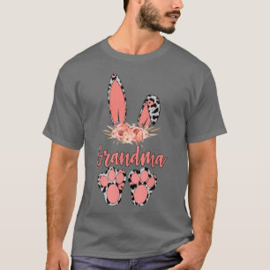 Oma Bunny Leopard Floral Matching Familie Niedlich T-Shirt