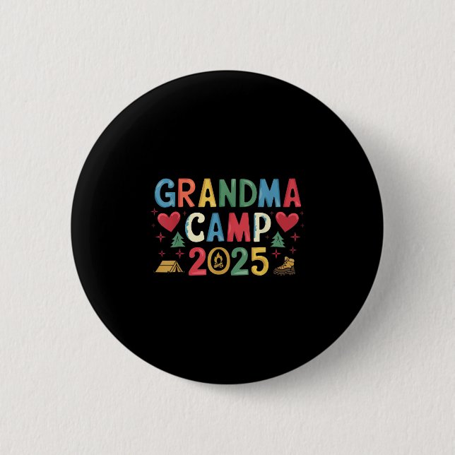 Oma Camp 2025 Cousins Sommerferien Camping Button (Vorderseite)