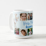 Oma Christmas Family Foto Collage Blue Deer Kaffeetasse<br><div class="desc">Eine einfache Collage von familiären Fotos bildet diese persönliche Weihnachtsfeier-Tasse. Ein Weihnachtshirsch ist auch Teil des Designs auf blauem Hintergrund. Ändern Sie einfach die Fotos für Ihre persönlichen Bilder. Der Name Oma kann für Ihren eigenen Titel oder Namen geändert oder ganz gelöscht werden.</div>
