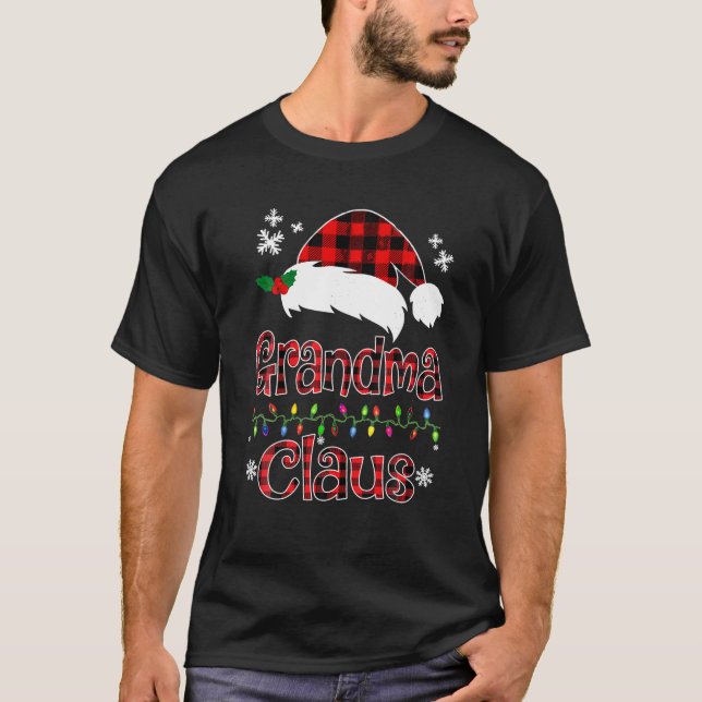 Oma Christmas Santa Claus Rotes kariertes Shirt Gr (Vorderseite)