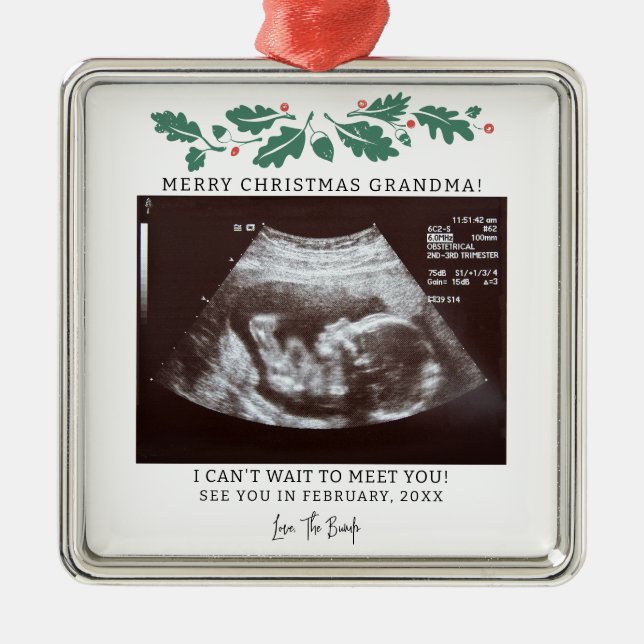 Oma Christmas Schwangerschaft Ultrasound Holiday Ornament Aus Metall (Vorne)