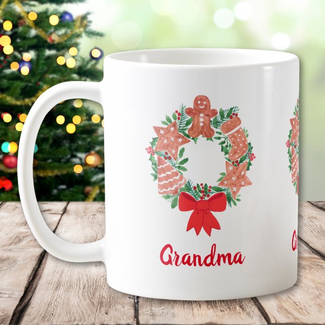 Oma Christmas Wreath Kaffeetasse (Von Creator hochgeladen)