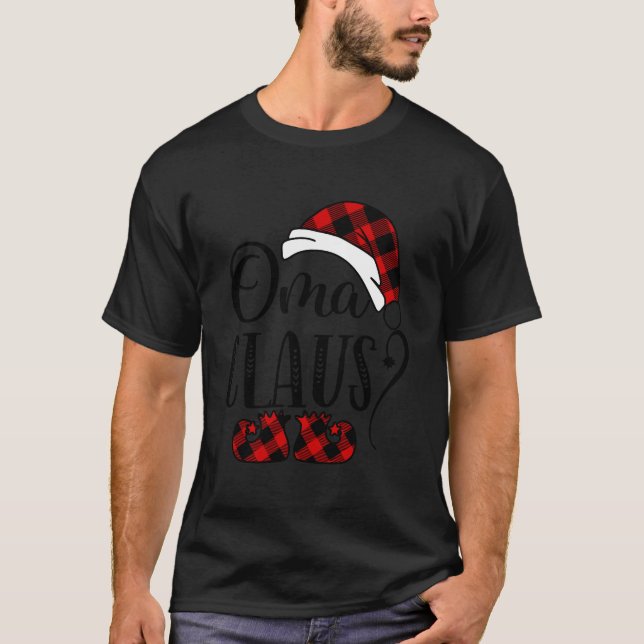Oma Claus Christmas Grandma Gift T-Shirt (Vorderseite)