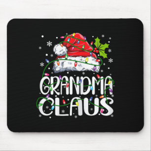 Oma Claus Christmas Lights Pajama Familienspiel Mousepad