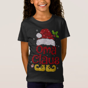 Oma Claus Christmas Pajama Familie Matching Xmas T-Shirt