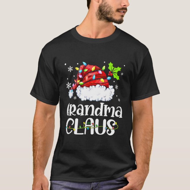 Oma Claus Christmas Pajama Familienmatte T-Shirt (Vorderseite)