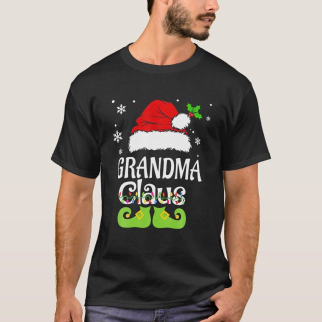 Oma Claus , Familie Matching Oma Claus Paja T-Shirt (Vorderseite)