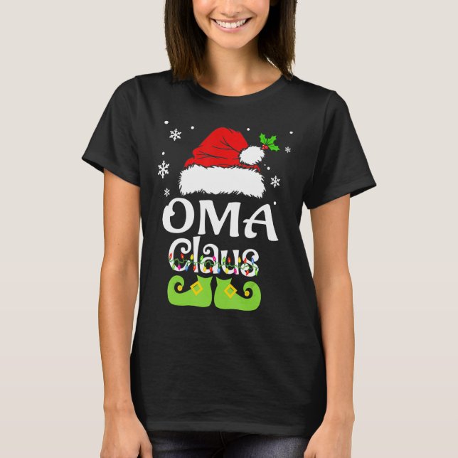 Oma Claus Family Matching Oma Claus Pajama 1 T-Shirt (Vorderseite)