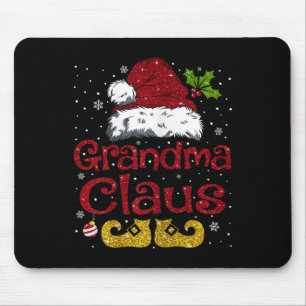 Oma Claus Matching Weihnachtsmannmütze Mousepad