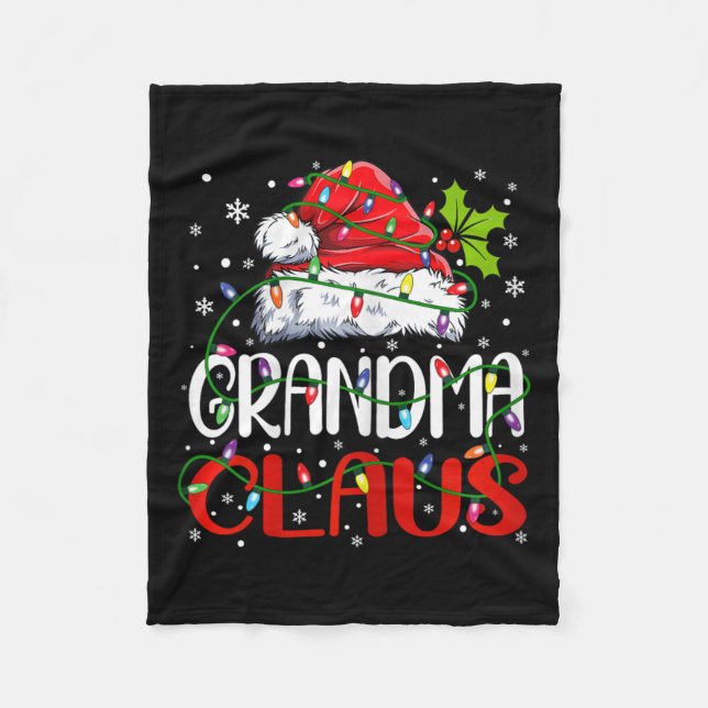 Oma Claus Weihnachten Weihnachten Weihnachtszeit W Fleecedecke (Vorderseite)