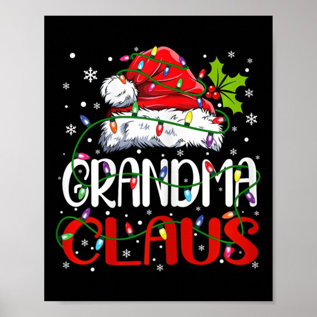 Oma Claus Weihnachten Weihnachten Weihnachtszeit W Poster (Vorne)