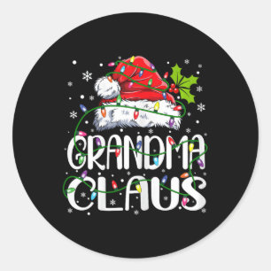 Oma Claus Weihnachten Weihnachten Weihnachtszeit W Runder Aufkleber