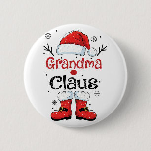Oma Claus Weihnachtskostüm Pyjama Familienpassend Button