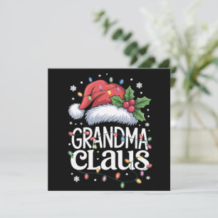 Oma Claus Weihnachtslicht-Pyjama-Familien-Match Feiertagskarte