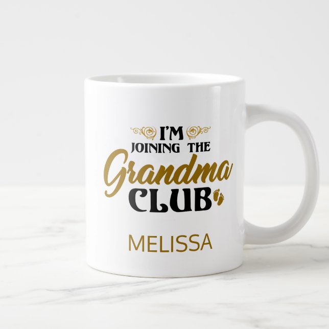 Oma Club Baby Reveal Personalisiert Jumbo-Tasse (Rechts)