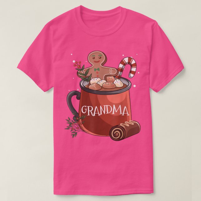 Oma Cocoa Tasse Gingerbrei Cookie Weihnachten T-Shirt (Design vorne)