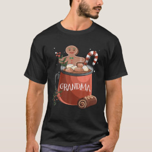 Oma Cocoa Tasse Gingerbrei Cookie Weihnachten T-Shirt