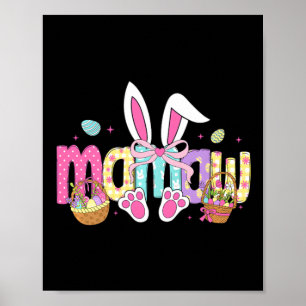 Oma Coquette-Bogen-Hasenohren Ostern Poster