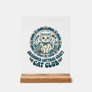 Oma Cottage Craft Katze Haustierliebhaber Shirt Ku Acrylschild