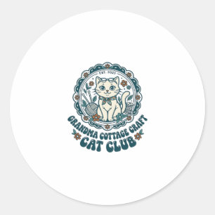 Oma Cottage Craft Katze Haustierliebhaber Shirt Ku Runder Aufkleber