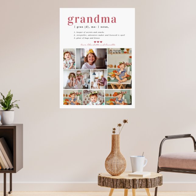 Oma Definition | 8 FOTO PERSONALISIERT Poster (Wohnzimmer 3)