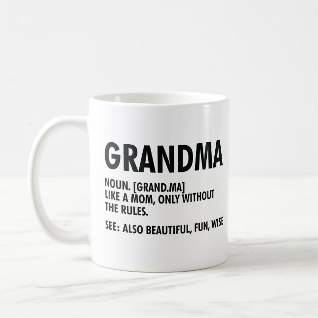 Oma Definition Funny Großmutter Wertschätzung Kaffeetasse (Links)