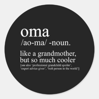 Oma Definition Funny Oma Frauen Muttertag Ch Runder Aufkleber