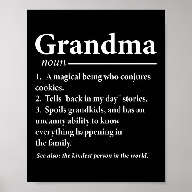 Oma Definition Lustige Großmutter Omis Poster (Vorne)