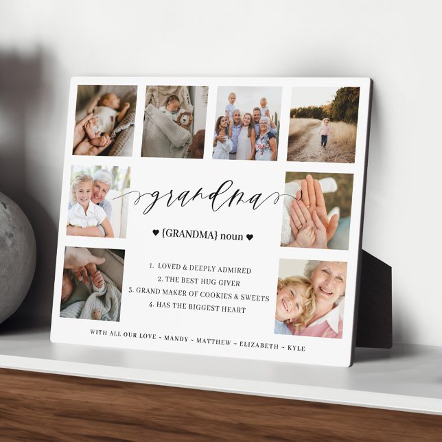 Oma Definition Skript Fotocollage Keepake Fotoplatte (Grandma Definition Script Photo Collage Keepsake Plaque)