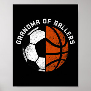 Oma der Baller Spaß Fußball Basketball Oma Poster