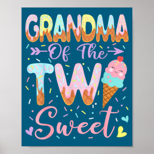 Oma der beiden süßen Mädchen zum 2. Geburtstag Eis Poster