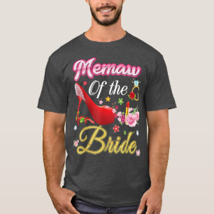 Oma der Braut Glückliche Hochzeit Blume Rosa Schuh T-Shirt