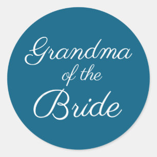 Oma der Braut Hochzeit & Brautweiß Runder Aufkleber