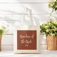 Oma der Braut Terrakotta braun Tote Tag