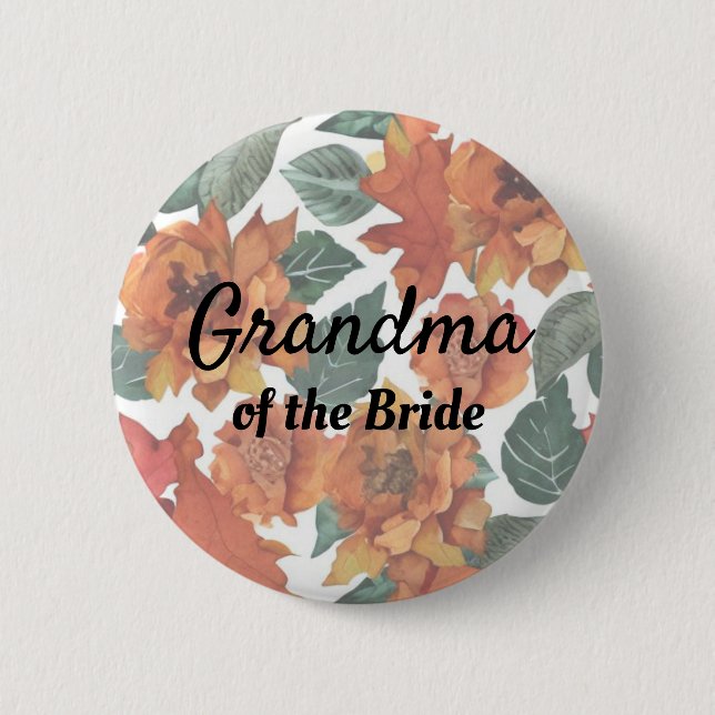 Oma der Bride Herbst-Hochzeitsschaltfläche Button (Vorderseite)