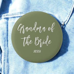 Oma der Bride Sage Green White Button