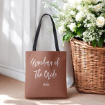 Oma der Bride Terracotta Hochzeit<br><div class="desc">Oma der Braut Hochzeitstasche in Terracotta Brown und Weiß,  gut für Hochzeiten,  Brautparty,  Probe Dinner. Karo mehr Produkte mit diesem Design in der Kollektion unten.</div>