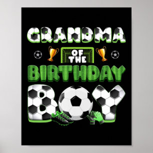 Oma der Fußballgruppe des Geburtstagsjungen Famili Poster