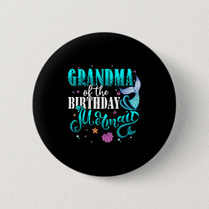 Oma der Geburtstags-Meerjungfrau-Familie passend P Button