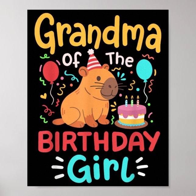 Oma der Geburtstagsfamilie Capybara Bday Poster (Vorne)