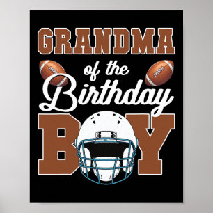 Oma der Geburtstagsfamilie des Boy Football Party Poster