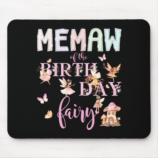 Oma der Geburtstagsfee Geburtstagsmädchen Magisch  Mousepad (Vorne)