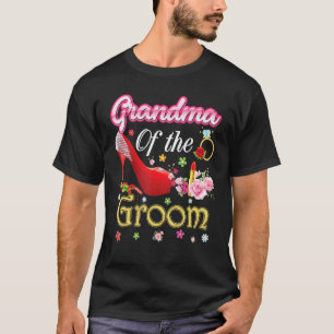 Oma der Groom glücklichen Hochzeit Blume Rosa Sho T-Shirt