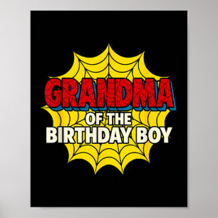 Oma der Kinder des Geburtstagsjungen Spinnen Thema Poster