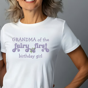 Oma der lila Fee zum ersten Erdbeer-Geburtstag T-Shirt