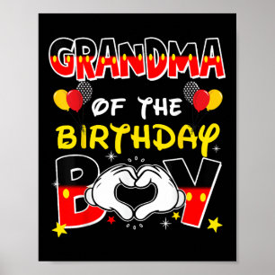 Oma der Party-Dekoration der Geburtstagsjunge Poster