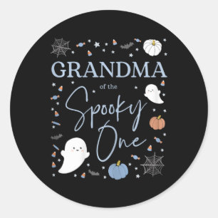 Oma der Spooky einen ersten Geburtstag Jungen 1st Runder Aufkleber