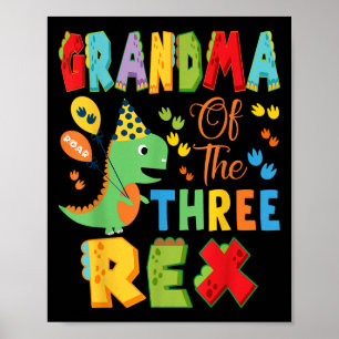 Oma des 3. Rex 3. Geburtstags Junge Dinosaurier Poster