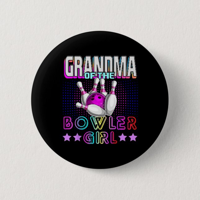 Oma des Bowling-Mädchens passende Familien-Bowling Button (Vorderseite)