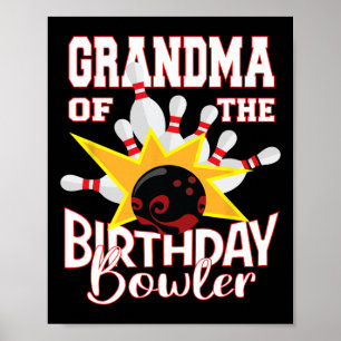 Oma des Bowling-Party des Geburtstags Bowler Poster